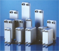 picture of brazed plate heat exchangers of different sizes