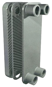 brazed plate heat exchanger in gray